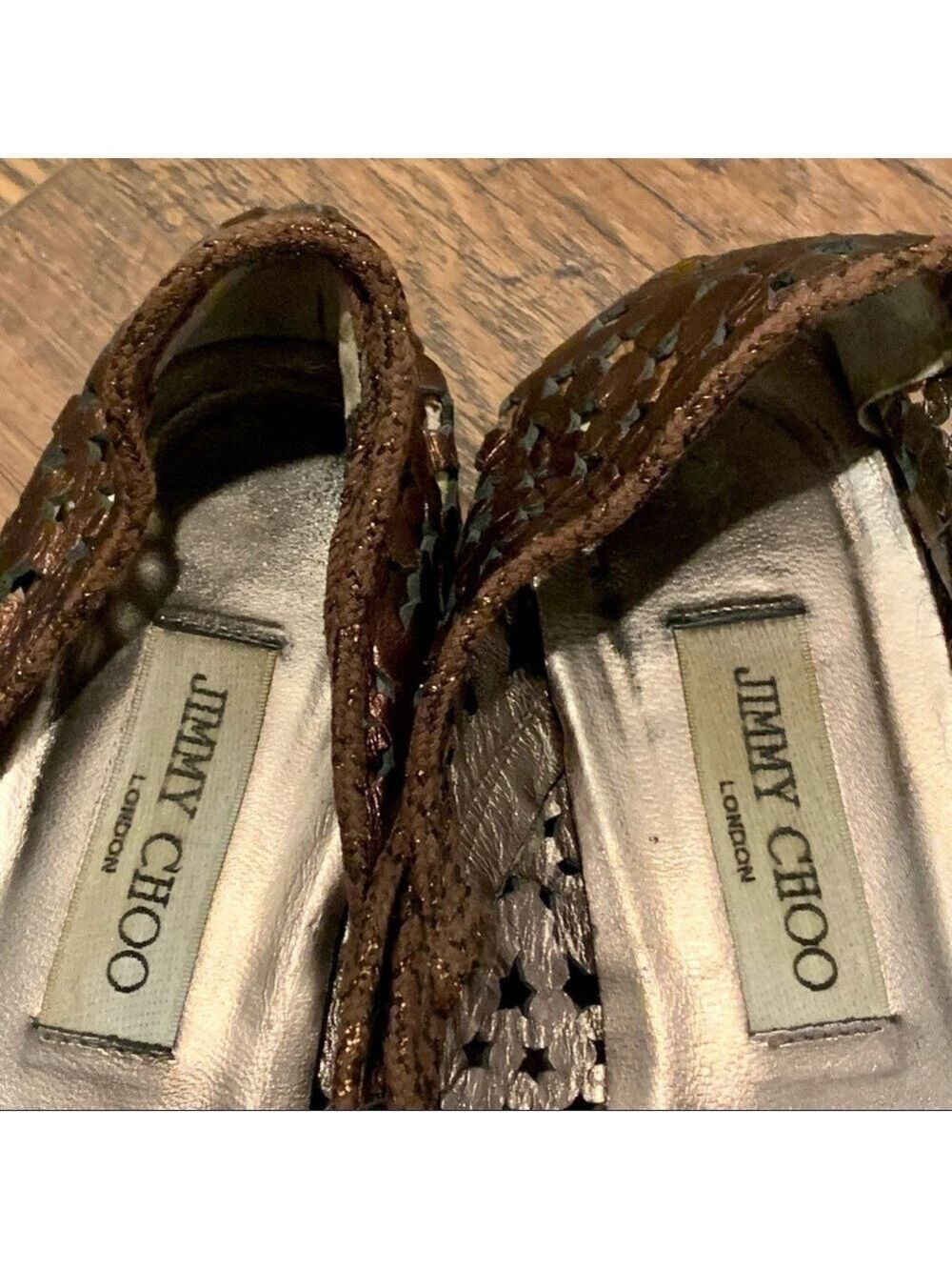 JIMMY CHOO Momo bronze leather ballet flats. Size 38.5. Made in Italy - Picture 4 of 8